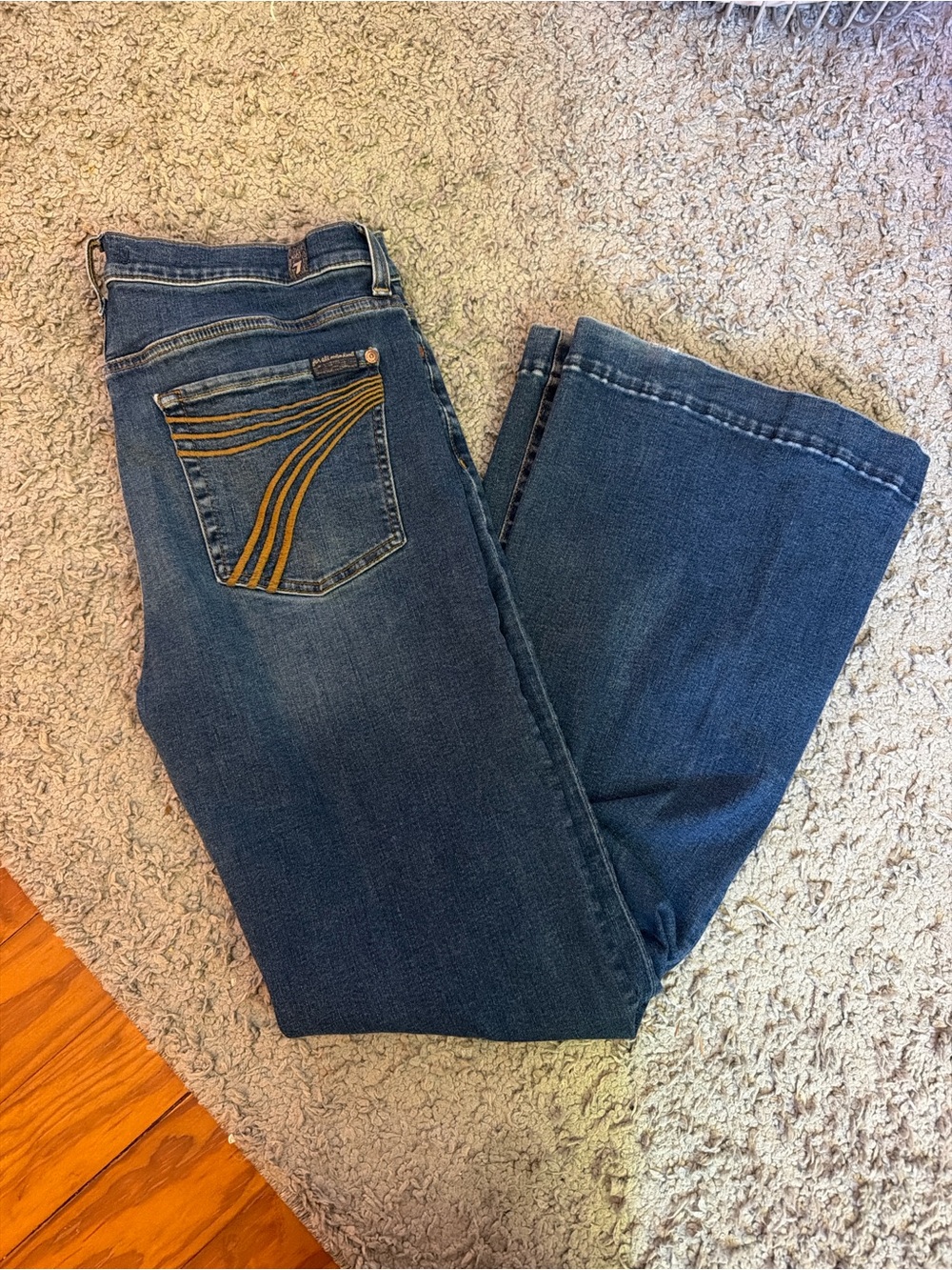 Women’s Blue Denim Jeans with Contrast Back-Stitching